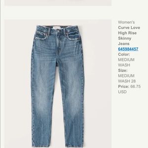 Abercrombie Curve Love High Rise Skinny Jean